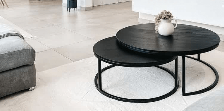 میز جلو مبلی 2 تکه دایره مشکی